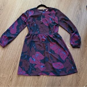 LOFT Outlet Dress - Purple and Pink Floral